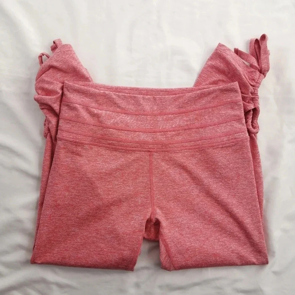 FP Free People Movement Swerve Lace Up Crop Leggings Pink High Rise Small - Picture 9 of 16